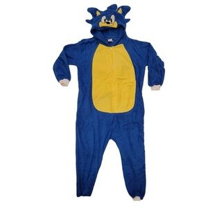 Sonic The Hedgehog unisex Kids Onesie Pajamas Long Sleeve Zip Up Hooded XL